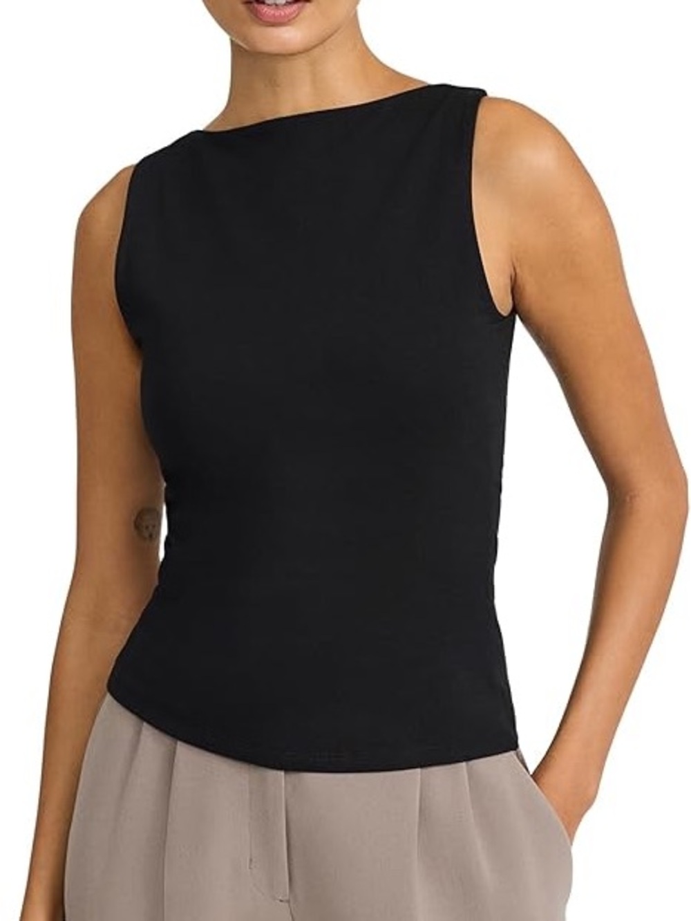 Express Black Boatneck Sleeveless Tank